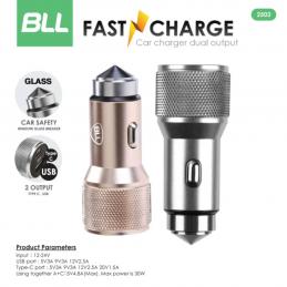 BLL-BLL2503-ที่ชาร์จในรถยนต์-2-ช่อง-USB-Fast-Charge-สีทอง